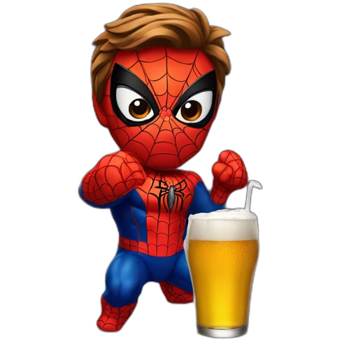Spider man drink beer emoji