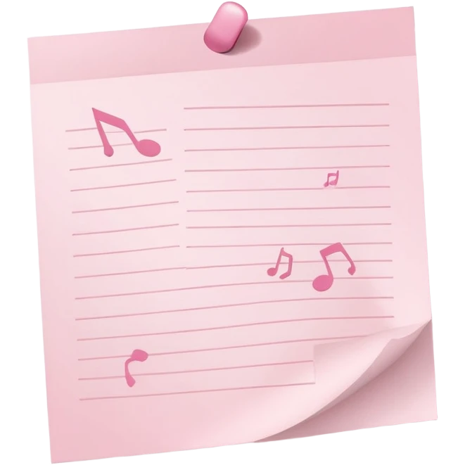 Light pink notes emoji