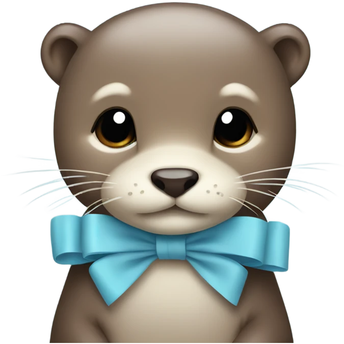 Otter with light blue bow emoji