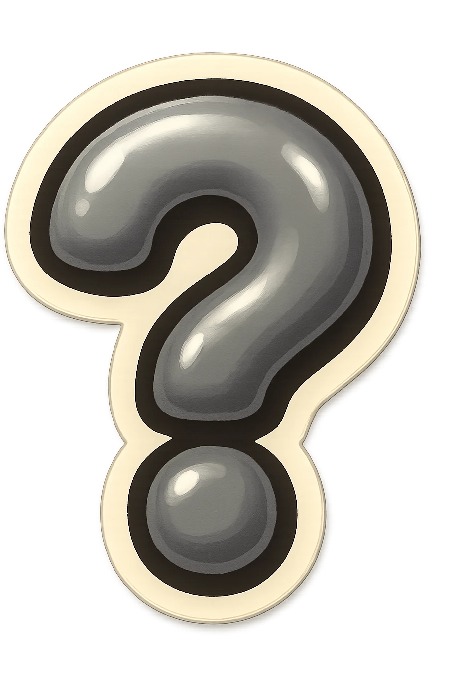 gray question mark badge emoji