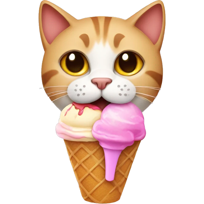 Cat with ice cream  emoji