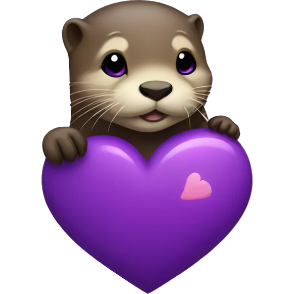Otter with Purple Heart emoji