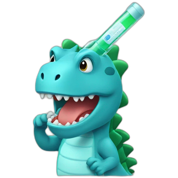 dinosaur taking his temperature emoji