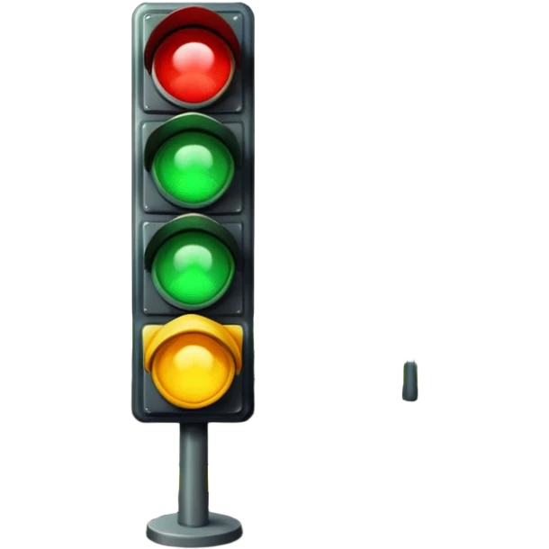Traffic Light a full view with road emoji