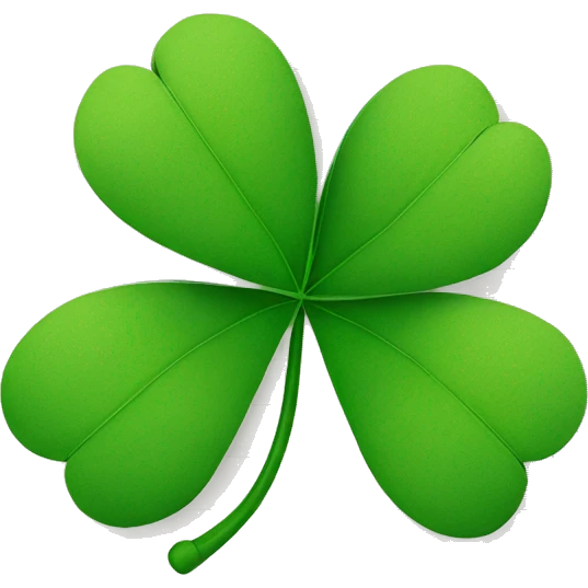 four-leaf clover with a smile, pencil and a sheet of paper emoji