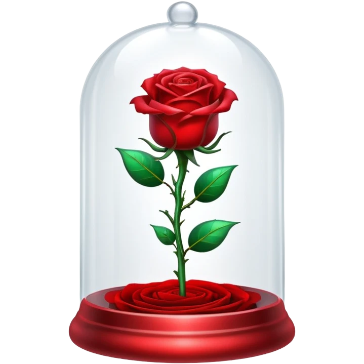 The glittering enchanted rose from “Beauty and the Beast” in its glass bell  emoji