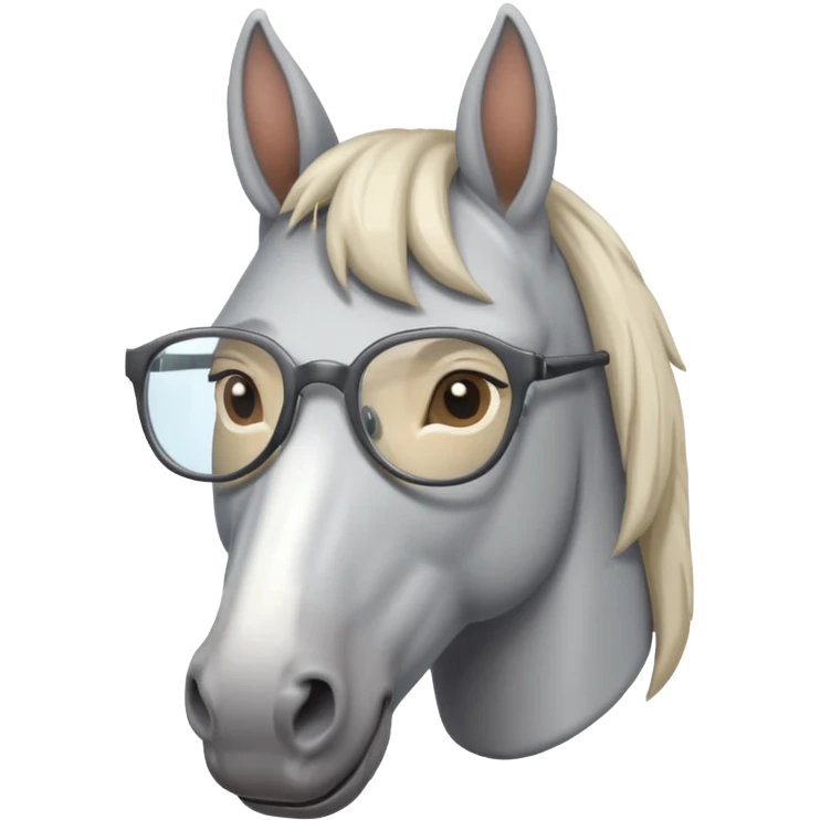 grey horse head with glasses emoji