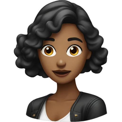 mulher morena com cbelo preto longo até a bunda emoji