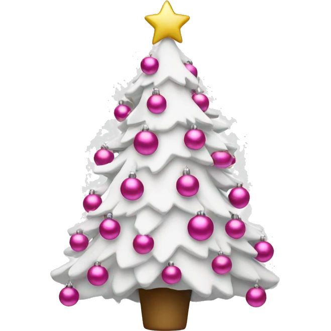 White Christmas tree with pink ornaments  emoji