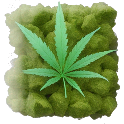 transparent ziplock bag with sativa strain inside emoji