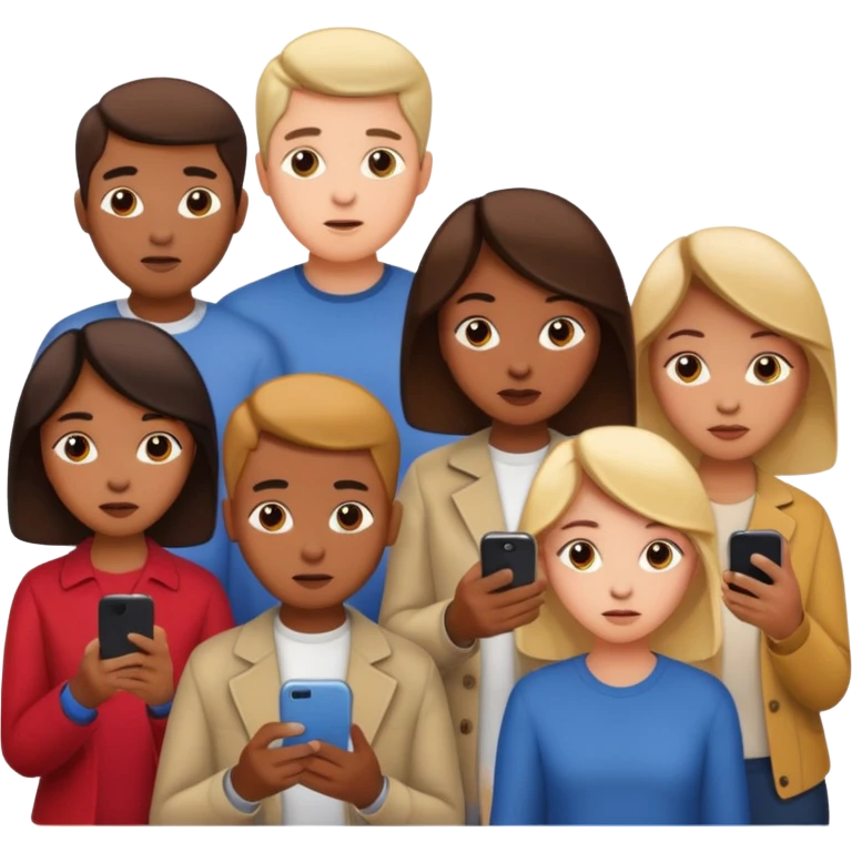 people searching something with iphone and people around emoji