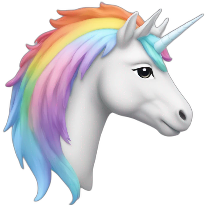Une licorne qui pete des arc-en-ciel emoji