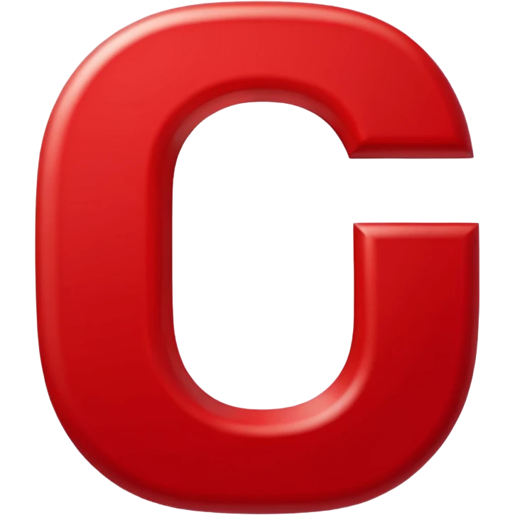 A bold white capital letter C inside a red rounded square, flat emoji design, shiny light reflection, in the same style as the 🅱️ emoji, transparent background, the letter C is large and centered emoji