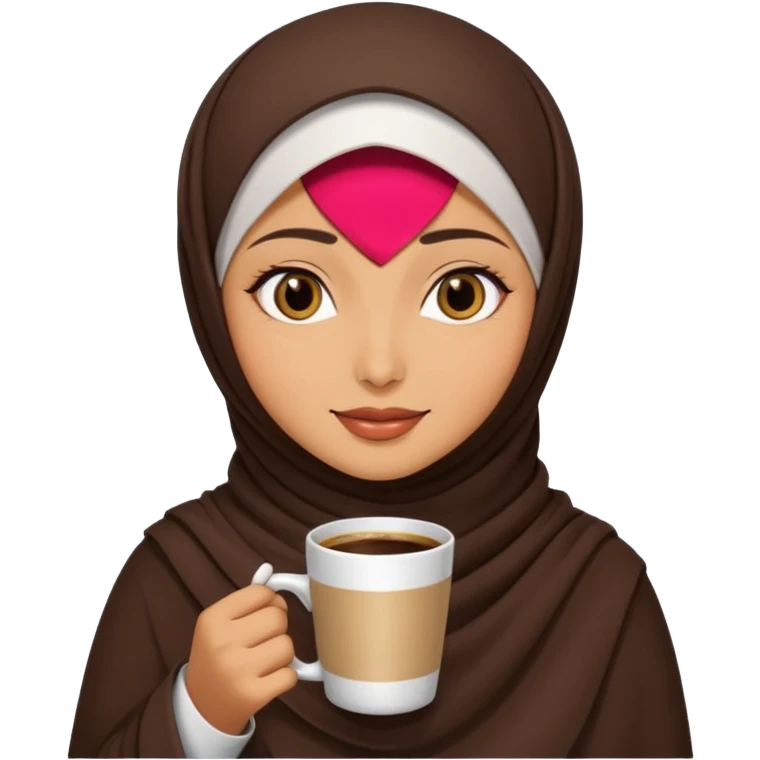 Hijab women with coffe  emoji