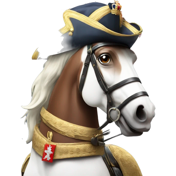 King George the III wearing an british army uniform mounted atop a horse   emoji