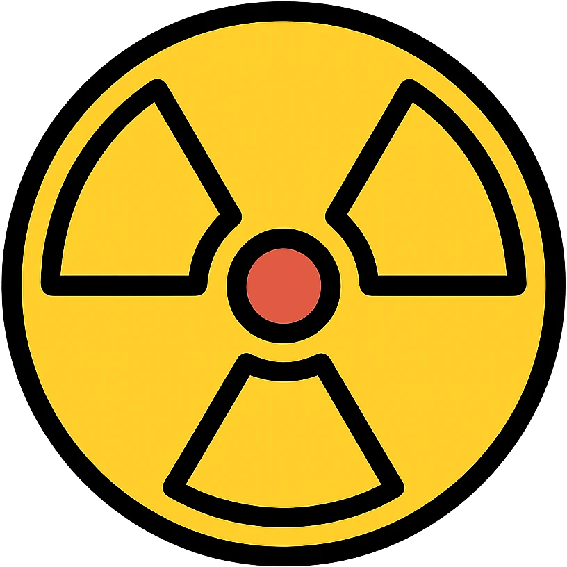 radiation symbol icon with color and black outlines emoji