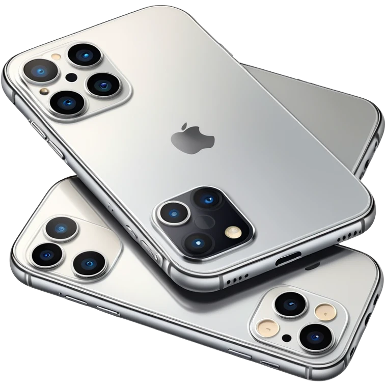 iPhone 15 Pro with its distinctive triple camera setup and titanium frame emoji