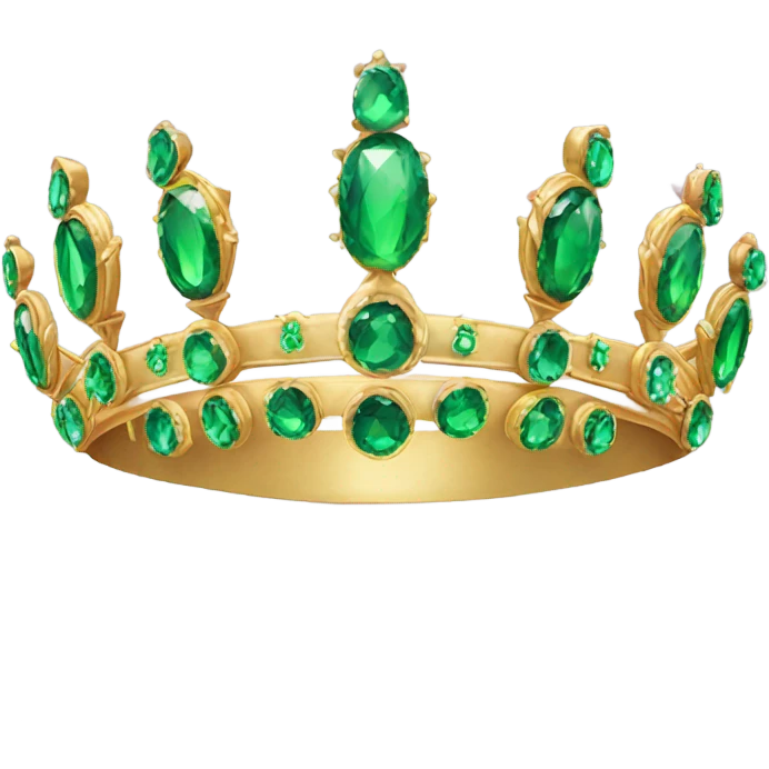Tiara with only green gemstones  emoji