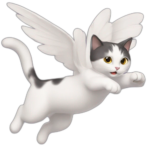 A flying cat emoji