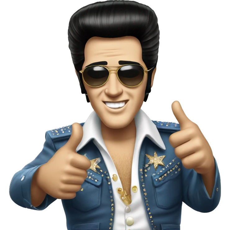 rock n roll elvis presley giving thumbs up emoji