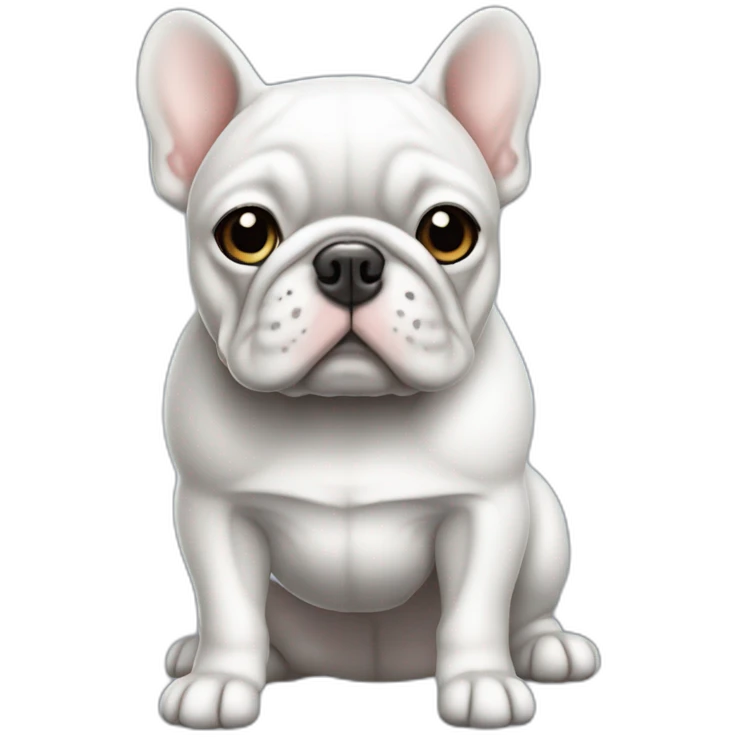 Bouledogue français blanc et gris emoji