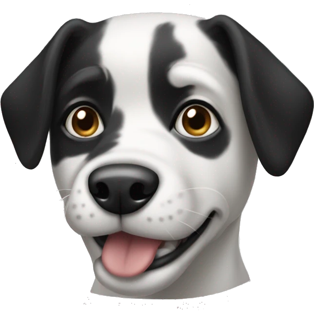 black and white dog emoji
