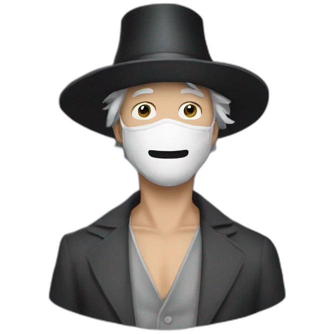 satoshi nakamoto dress like a magician with a v a for vendeta mask emoji