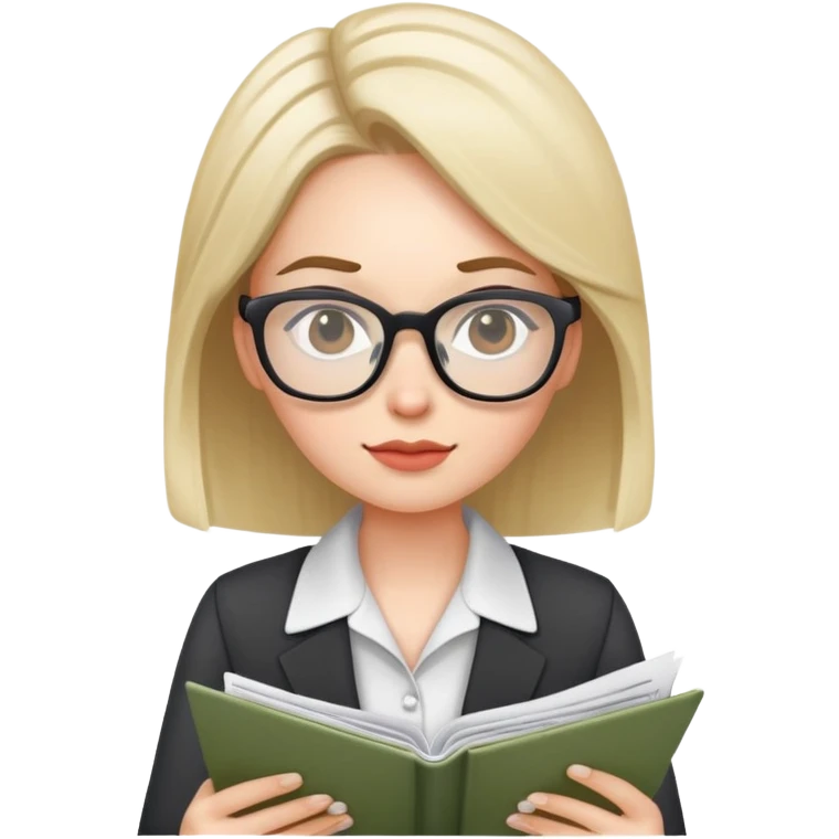 female office worker reviewing paperwork emoji