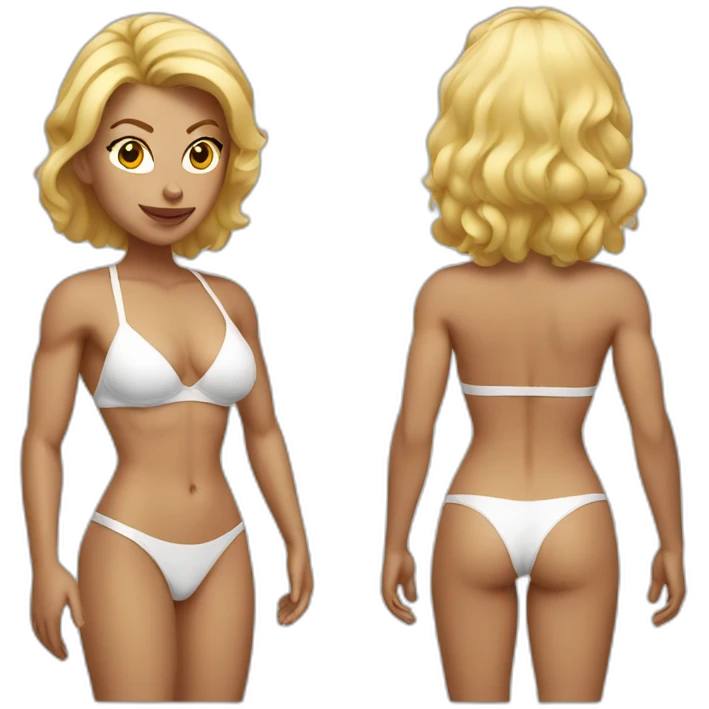 Muscular white woman bikini emoji