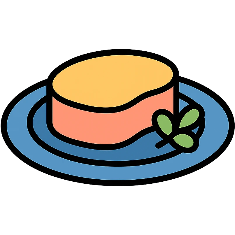 color outline icon of foie gras on a plate emoji