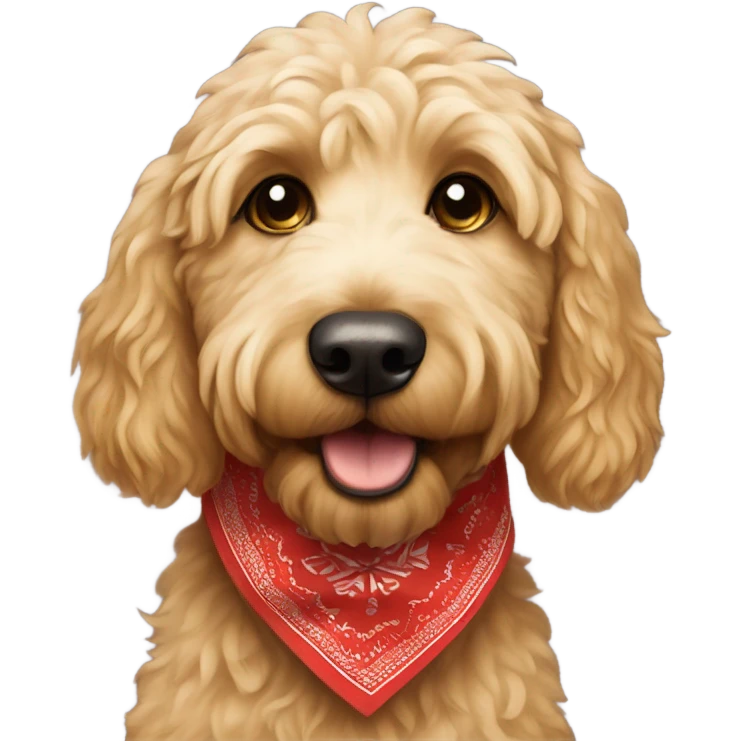 Golden doodle with bandana emoji