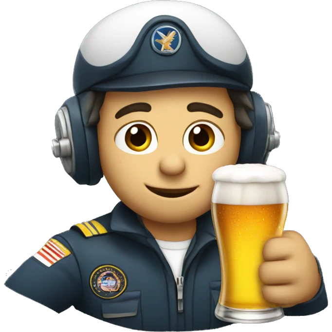 Pilot drinking a beer  emoji