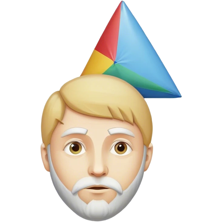 Pythagoras as a philosopher thinking about solving pythagorean theorem (there should be a balloon above the head with the triangle and the theorem in it) emoji