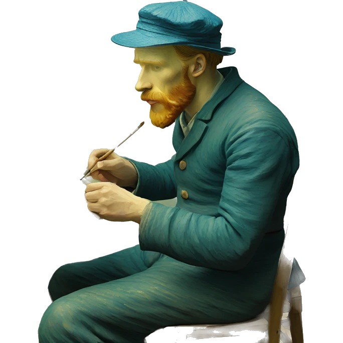 van gogh pintando un cuadro emoji