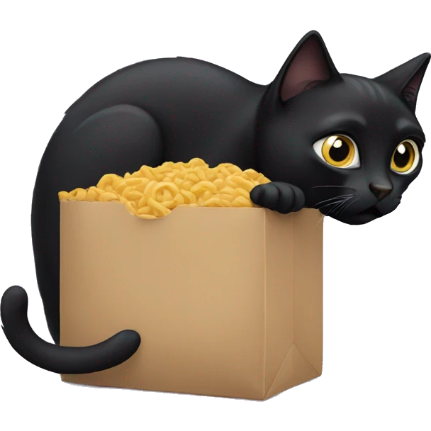 Black cat hungry emoji