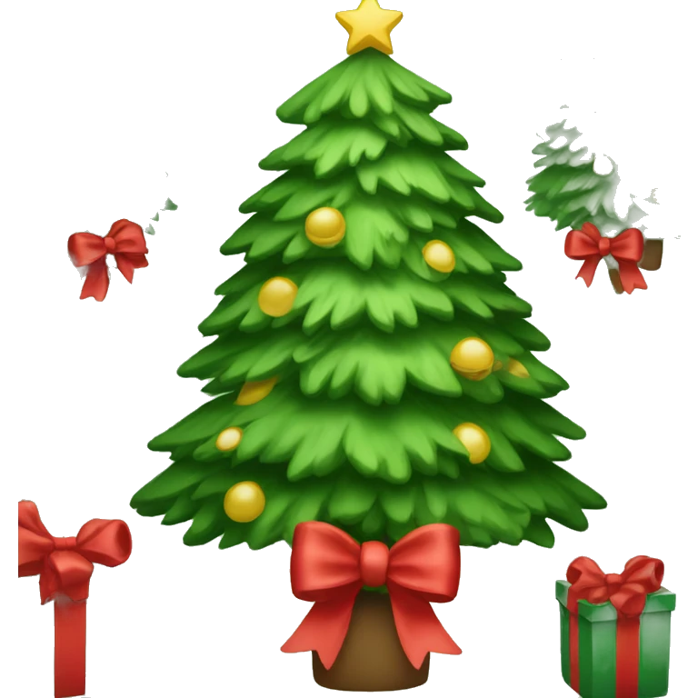 Christmas tree with bow’s emoji