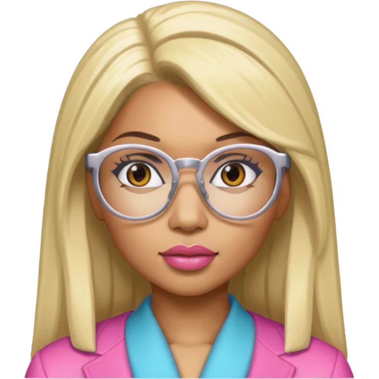 Rapper Nicki Minaj wear glasses emoji