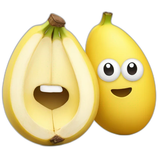 2 eggs and 1 banana in the middle emoji
