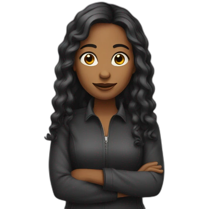 Mujer pelo negro y largo  emoji