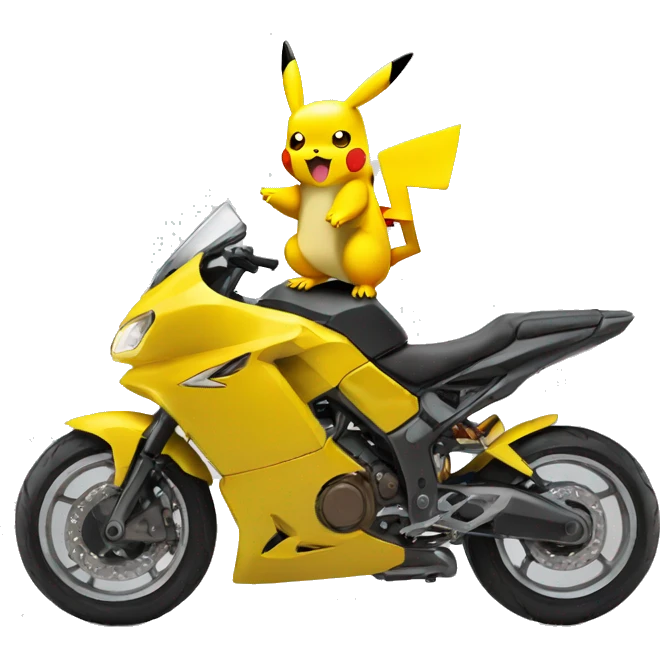 Pikachu sur une moto emoji