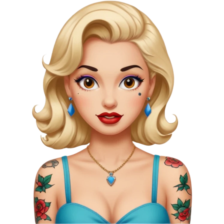 pin-up tattoo all-over emoji