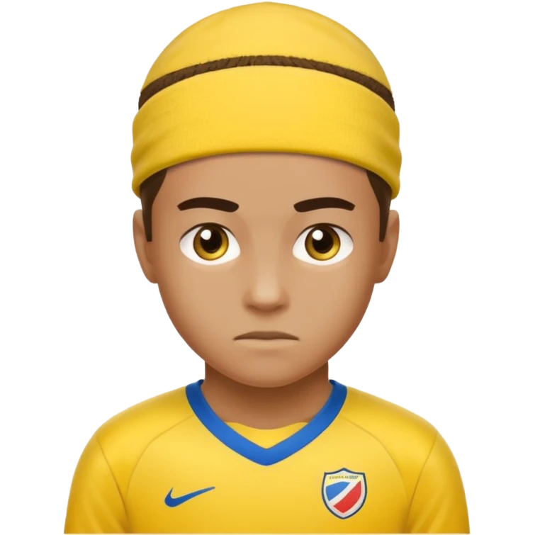 soccer winger with sweatband, yellow color. emoji