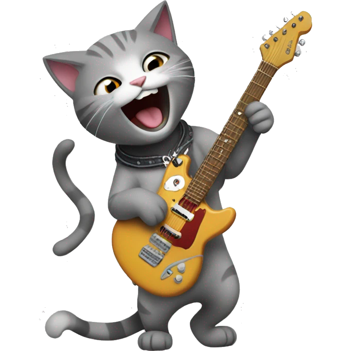 Cat rocking out to music emoji