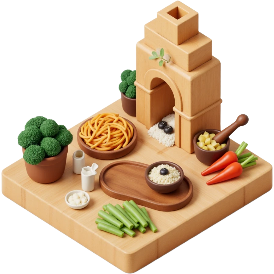 ancient Egyptian cooking scene in hieroglyphic style emoji