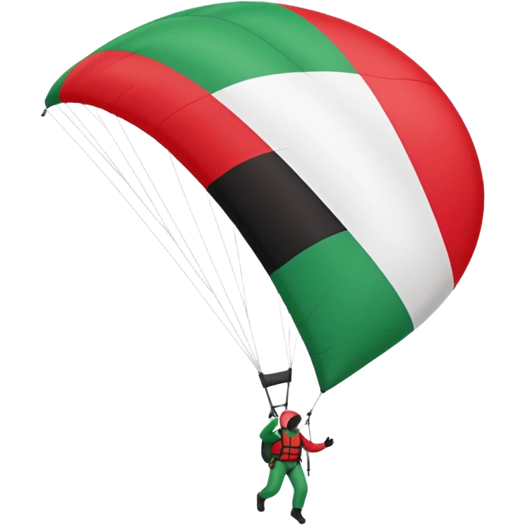 a palestinian flag with a paraglider emoji