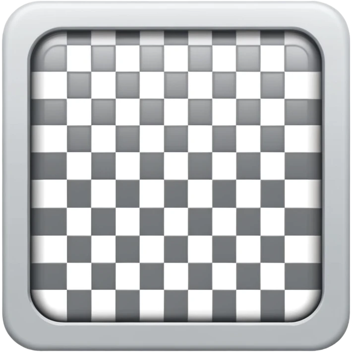 Light gray and white square with a checkered pattern 8x8 3d icon without boarder emoji