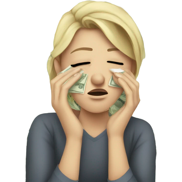 crying and Wiping tears with money emoji