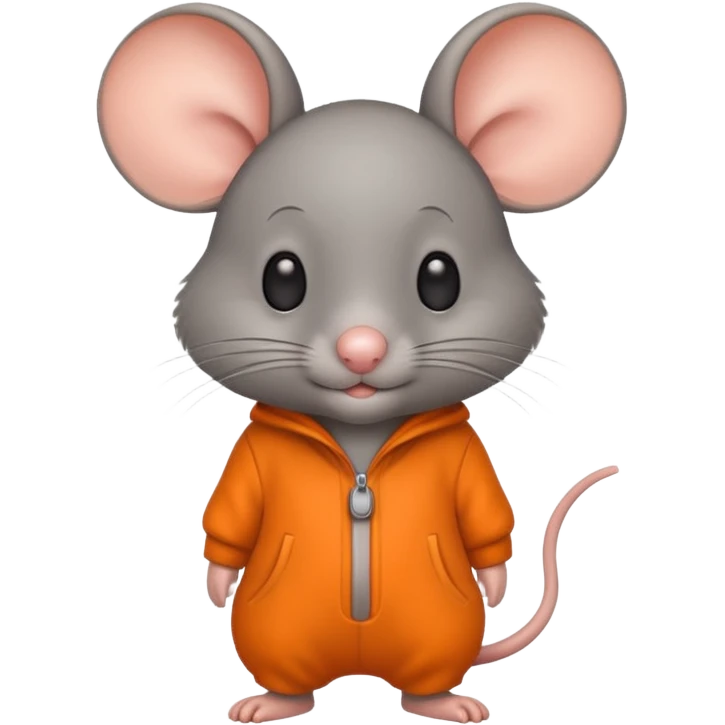 a mouse Prison wear orange jumpsuit emoji