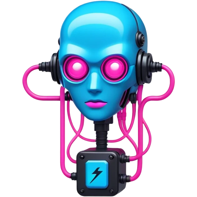 cyberpunk style neon system code emoji