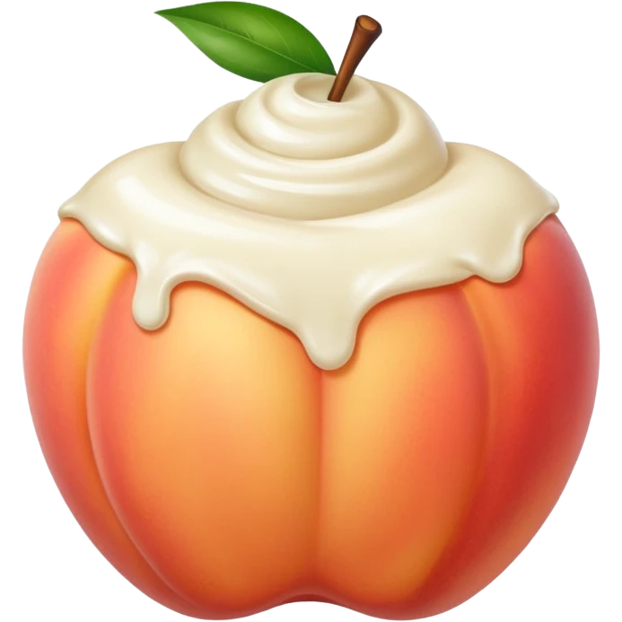 White cream on a peach emoji
